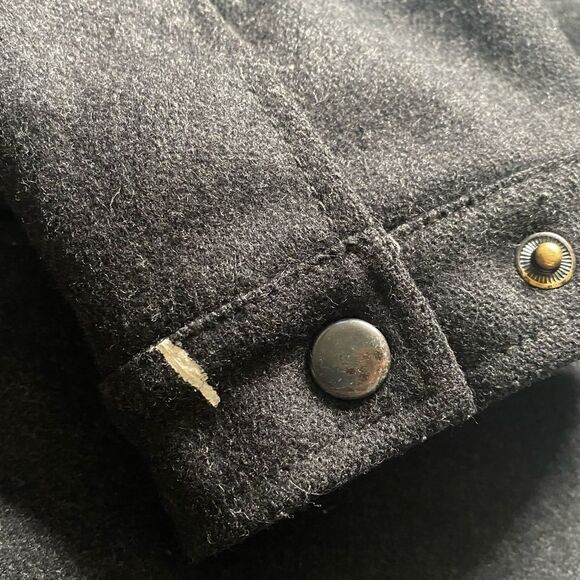 J Crew Coat Snap Down Wool Nylon Winter Lined Pockets Professional Mens Sz Large - Picture 11 of 11